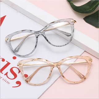gafas de moda para mujer/lentes planos multifacéticos/lentes con marco de ojo de gato