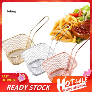 BIL-cuadrado francés papas fritas cesta de freír de Metal filtro de alimentos colador herramienta de cocina (1)