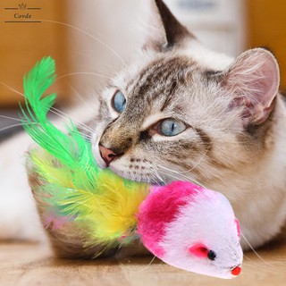 Divertido juguete para mascotas/gatos/Mouse falso/ratón interactivo/juguetes interactivos con plumas