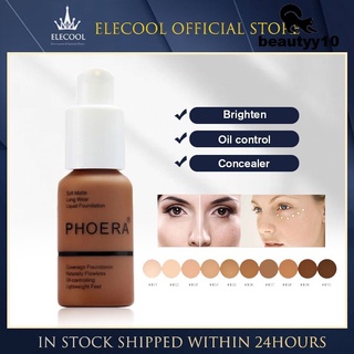 PHOERA Mineral Touch Blanqueamiento Corrector Facial Base Crema Iluminador Hidratante Cara Líquido Maquillaje Imprimación