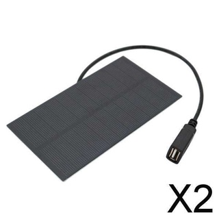 2x5.5V 1.65W Panel Solar 300 MA Telfono Mvil Batera De Carga Casa Patio Exterior (2)