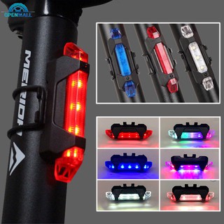 5 LED bicicleta bicicleta ciclismo cola USB recargable rojo luz de advertencia bicicleta seguridad trasera