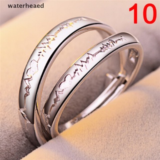 (waterheaed) 1 par chapado en plata parejas amantes anillo circón abierto boda anillo de compromiso chic en venta