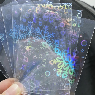 50pcs/pack Photocard Sleeves Snowflake Card Film Acid-free Card Protector Kpop Laser Sealing Photocard Inner Sleeves Holographic Film