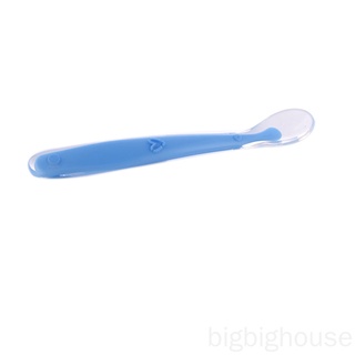 Cuchara de silicona suave para bebés/cuchara de detección de temperatura de Color caramelo/cuchara para niños/alimentación para bebés/aparato de alimentación [BH]