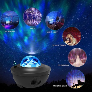 Proyector De luz Led Usb estrella noche luz De noche música estrella agua ola Led proyector Bluetooth con luz proyector De sonido utilizing
