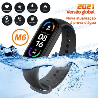 ❤¡Podómetro / frecuencia cardíaca del reloj inteligente Xiaomi Mi Band 6! M6 Smart Watch SmartWatch Bluetooth Heart Monitor Reloj inteligente Bluetooth 4.2 Smartband Monitor AGAV YpXp