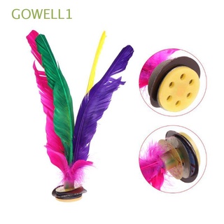 gowell1 6pcs chino jianzi portátil pie deportes kick volante plumas colorido durable deportes al aire libre juego deporte entrenamiento
