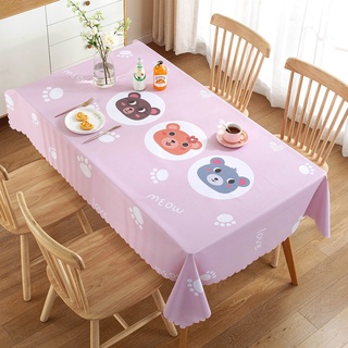 Manteles de dibujos animados a prueba de agua aceite pvc mesa cuadrada larga mesa de mesa mesa mesa simple corazón de ni