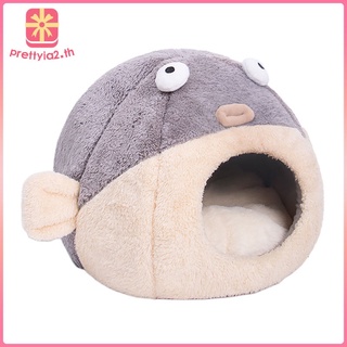 [PRETTYIA2] Portátil mascota perro gato calmante cama cálida felpa redonda nido cómodo cama de dormir