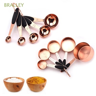 bralley té tazas de medición de azúcar de cocina cucharas medidoras conjunto de 5 piezas de acero inoxidable cocina oro rosa resistente café herramienta de hornear
