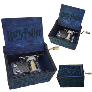 Harry Potter grabado de madera manivela azul caja de música juguetes para niños MeetSellMall