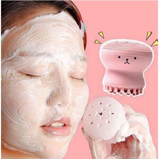 Cepillo de lavado de pulpo de silicona gelatina limpiadora Facial lavado cara cuidado de la piel cepillo de silicona rosa