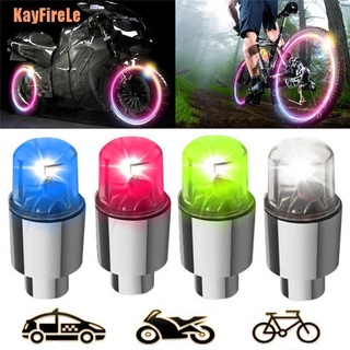 (kayfirele) 2pcs bicicleta coche motocicleta rueda neumático válvula tapa flash luz led radios lámpara
