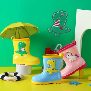 Zapatos de lluvia para niños antideslizantes botas de niñas de fondo suave extraíbles para niños de la escuela media de la escuela media de los niños [bfhf551.my10.28] (1)
