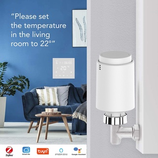 [booboom] Tuya ZigBee Smart radiador actuador programable termostático radiador válvula controlador de temperatura Control de voz vía Alexa Google home