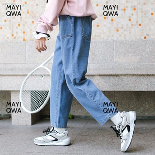 ♠☇Ant Q Baby primavera y verano arrugas 2021 jeans para las mujeres estilo salvaje suelto y delgado versión coreana de los estudiantes