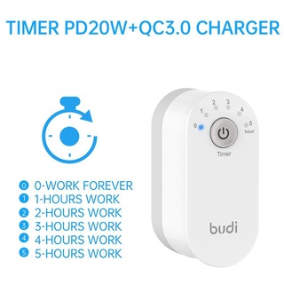 BUDI 20W Dual Port PD USB C/QC 3.0 Timed Wall Charger Foldable Pin Design Adapter Degree 90 Y2P4 (8)
