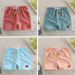 Verano niños pantalones cortos niños de Color sólido de algodón ropa de playa suelta parte inferior de los niños Casual pantalones cortos (1)