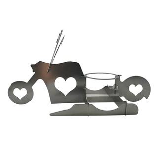 Rooster Love Motorcycle Chicken Stand BBQ Grill Great Gift Space Saver