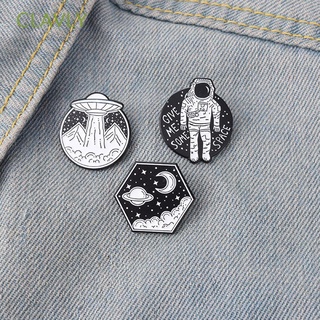 clavly moda astronauta broche arte denim chaquetas solapa pin esmalte pin el cierre expuesto collar accesorios nave espacial joyería regalo aleación joyería solapa pin insignia