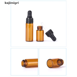 [kejimigri] 10 x 1 ml/2 ml/3 ml/5 ml vacío ámbar vidrio gotero botella de aceite esencial botella de viaje [kejimigri]