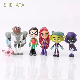 shehata 6 unids/set figuras de acción japón modelo figuals teening titan statue anime japonés pvc robin beast modelo de muñeca colección modelo