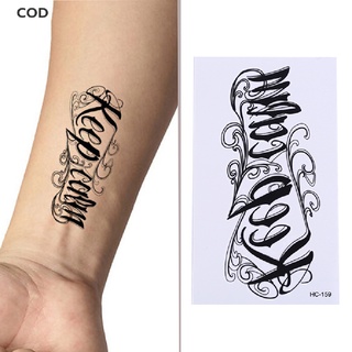 [cod] nuevo tatuaje temporal extraíble palabra inglés arte corporal tatuajes pegatina impermeable caliente