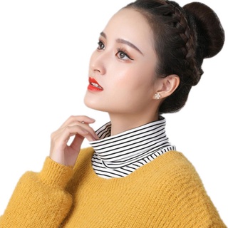 FOOT Fashion Turtleneck Ribbed Solid Color Scarf Fake Collar Detachable Women Windproof Knitted Autumn Winter Warm (2)