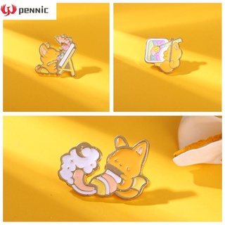 PENNIC Cute Cartoon Brooch Clothes DIY Decoration Enamel Pin Gift Fashion Accessories Bag Fox Painting Lapel Pin Badge