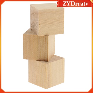 bloques cuadrados de madera maciza naturales bloques de madera cubos de madera piezas de bloques adornos para la fabricación de puzzles, manualidades y proyectos de bricolaje - 15/20/35 mm