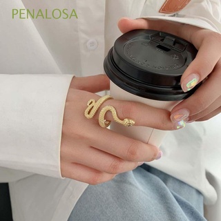 PENALOSA Exaggerated Women Open Rings Gothic Korean Style Rings Snake Finger Ring Punk Irregular Personality For Men Alloy Temperament Fashion Jewelry
