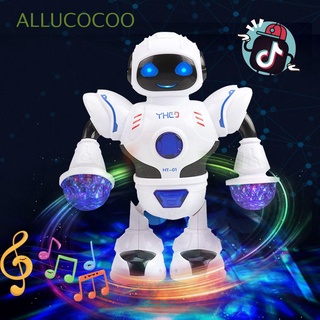 ALLUCOCOO Creativo LED Música Juguete Niños Niñas Figura Eléctrica Bailando Robot Espacio Caminar Interesante Deslumbrante Educativo Regalo Brazo Swing Modelo