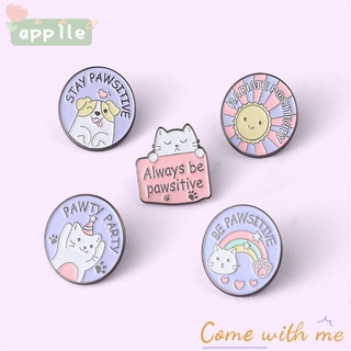 apple lindo esmalte pin regalo diy decoración de dibujos animados broche mochila accesorios de moda telas pata gato perro solapa pin insignia