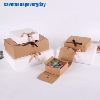 [save] Caja de papel Kraft cuadrada paquete de cartón Festival fiesta caramelo cajas de almacenamiento [ph]