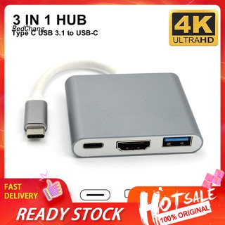 SC 3 en 1 USB 3.1 tipo C a 4K UHD HDMI USB-C Hub adaptador convertidor para Macbook