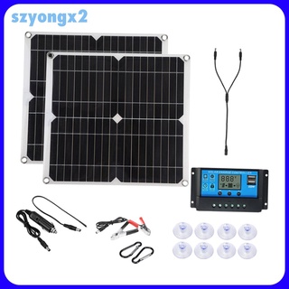 [Szyongx2] Kit de Panel Solar de 50 vatios con puerto USB de alta eficiencia