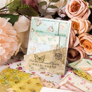 PEOPLEIA 30Sheets Diary Album Craft Paper Journal Planner Decorative Material Paper Scrapbooking DIY Stationery Vintage Flower Town Series