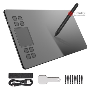 Veikk A50 Graphics Drawing Tablet 10 x 6 pulgadas gran área activa 8 teclas Express y gesto Touch-Pad 8192 niveles arte de presión tableta gráfica con lápiz capacitivo 8 puntas sin batería Compatible con Windows Mac OS y (1)