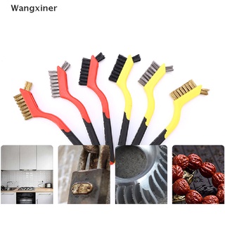 [wangxiner] 3 piezas mini cepillo de alambre de plástico de acero de doble extremo kit de limpieza de nailon para la venta caliente