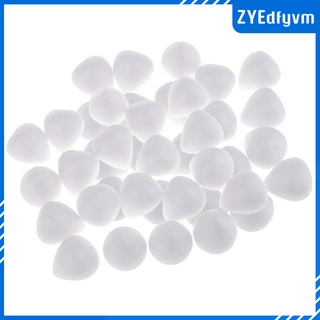 40X White Foam Balls, Smooth Drop Shapes Polystyrene Styrofoam Materials for