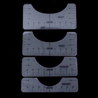 tinhj 4 unids/set t-shirt regla de alineación con tabla de tamaños diy dibujo plantilla herramienta de manualidades.