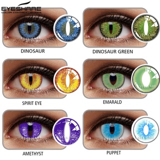 eyeshare lentes de cosplay maquillaje de ojos lentes de contacto de color para ojos gato dinosaurio lentes de halloween