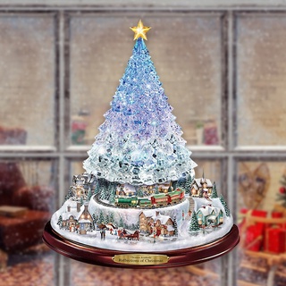 10 piezas de árbol de navidad giratorio escultura tren decoraciones pasta ventana pasta, pegatinas para decoración de navidad, 20 x 30 cm