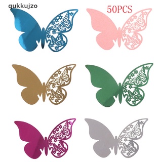 [qukk] 50pcs mariposa mesa marca copa de vino nombre tarjeta lugar boda fiesta bar decoración 458co