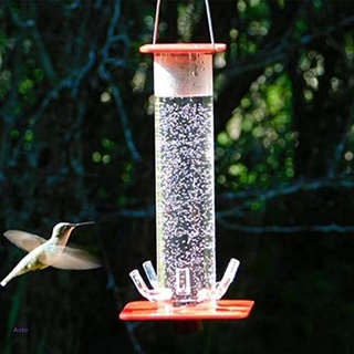 Aoto - alimentador cilíndrico para pájaros, plástico, decoración exterior, pájaros, dispensador de alimentos de agua, dispensador de alimentación al aire libre