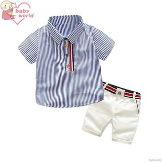 babyshow camisa de manga corta para caballero niño caballero+pantalones cortos cjto