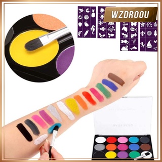 Wzdroou Paletas De polvo De 15 colores Para maquillaje/Pintura Facial y cuerpo (8)