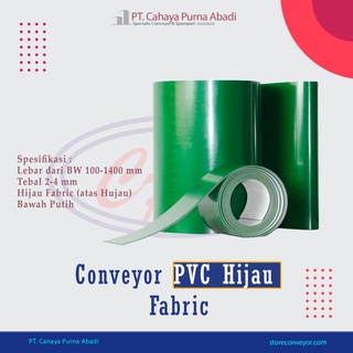 Tela transportadora de PVC verde 3 mm x L 30 cm x 1 mtr