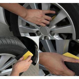 2 piezas de cera de neumáticos en forma de U, esponja de limpieza de neumáticos, borde de arco (4)